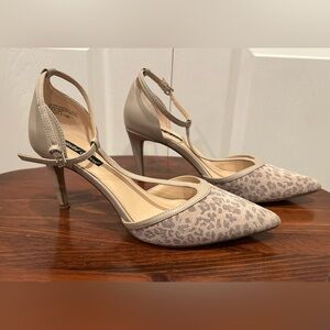 Leopard Print T-Strap Heels